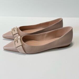 Kate Spade Deneuve Ballet Flats Pointed Toe Women Size 8 Leather Blush Pink